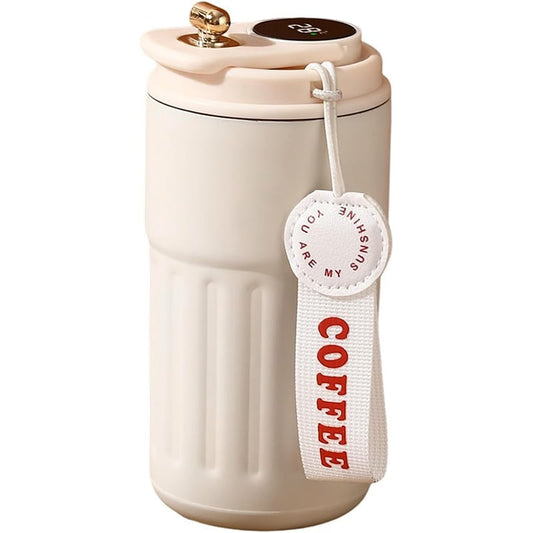 🎁🎁Christmas gift🎁450ml Stainless Steel Travel Mug with Temperature Display - Vacuum Insulated Bottle. Stainless Steel Insulated Cup. Portable Coffee Bottle Cap